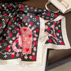 1:1 Replica Accessories   This product is of the best quality.  The production time is 3-5 working days.  Includes box, dust bag, care manual, booklet, card, bill of sale. Bill Of Sale, Silk Square Scarf, Square Scarf, Dust Bag, Monogram, Silk, Square, Black