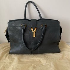 Ysl Cabas Leather Tote Bag With Gold Hardware Bags Ysl, Saint Laurent Bags, Yves Saint Laurent Bags, Leather Tote Bag, Womens Tote Bags, Leather Tote, Gold Hardware, Yves Saint Laurent, Saint Laurent