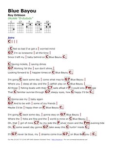 the blue bayou guitar chords and tabs are arranged in order to be played on