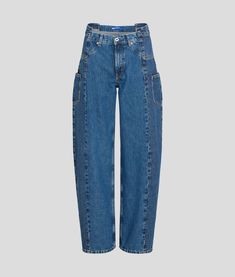 Relax in style with these deconstructed denim pants from KARL LAGERFELD JEANS. Featuring a mid-rise waist and K-initial embroidery, they encapsulate a youthful, fashion-forward vibe. Initial Embroidery, Deconstructed Denim, Baggy Jeans For Women, Heel Accessories, Timeless Dress, Blouse Jeans, Rock Chic, Sleepwear & Loungewear, Jeans For Women