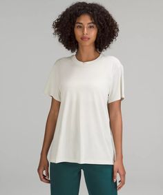 All Yours Cotton T-Shirt | Women's Short Sleeve Shirts & Tee's | lululemon Swiftly Tech Short Sleeve, Timeless Basics, Short Sleeve Shirt Women, Short Sleeve Shirts, Extra Room, Pima Cotton, Hip Length, Cotton T Shirt, Short Sleeve Shirt