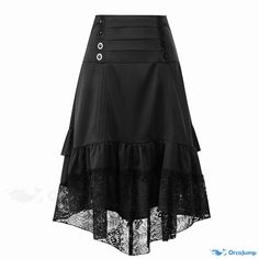 Orcajump - Vintage Gothic Century Palace Lace Tie-Up Patchwork Maxi Skirt for Halloween Patchwork Maxi Skirt, Irregular Skirt, Lace Tie, Vintage Gothic, Palace, Maxi Skirt, Skirt, Halloween, Lace