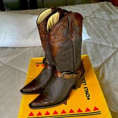 Genuine Cowboy Boots Pointed Toe Rich Chocolate Brown Color Story Time Lol A Couple Of Years Ago I Wanted To Buy A Great Pair Of Boots But The Ones I Wanted Cost $760.00. Upon Researching, I Found That Most Quality Boots Are Made In Leon, Guanajuato, Mexico. Of Course I Had To Go Straight To The Source And Traveled To Mexico Just For A Great Pair Of Boots! I Found This Factory Who Makes Shoes For A Very Well Known Company (The Name Sounds Like Puadra Lol). This Brand Is African Boots And The Quality Is The Best I’ve Found (Trust Me, I’ve Looked!) I Ended Up Bringing Back More For Friends And Family. These Boots Are Made From Beautiful Genuine Leather. I Took Pictures Of The Stitch Western Moto Boots With Medium Width, Western Mid-calf Boots With Leather Sole And Pointed Toe, Western Mid-calf Boots With Pointed Toe And Leather Sole, Calf Leather Snip Toe Boots With Buckle, Western Moto Boots With Leather Sole, Western Style Snip Toe Moto Boots For Formal Wear, Western Style Snip Toe Moto Boots For Formal Occasions, Western Style Formal Moto Boots With Snip Toe, Western Style Leather High Heel Moto Boots