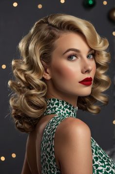 Retro waves Christmas hairstyle Braid Hairstyle, Finger Waves, Long Lasting Curls, Thicker Hair