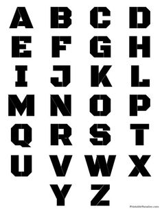 the alphabet is made up of different shapes and sizes, including letters that are black