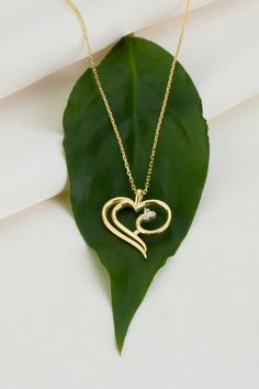 10k 14k 18k Solid Gold Open Heart Necklace, High Quality Diamond Modern Double Heart Necklace, Real Diamond Necklace, Valentines Day Gift, Diamond Heart Charm FEATURES * Solid Gold (real gold, not gold plated or gold filled material) * Gold Karat: 10K (417) - 14K (585) - 18K (750) (optional) * Pendant Height: 0.51 Inches (1.29 cm) * Pendant Width: 0.50 Inches (1.26 cm) * Available Gold Color: Yellow gold, rose gold and white gold (optional) * Diamond weight: 0.015 ct * Diamond color: G-H Color * Yellow Gold Heart-shaped Birthstone Jewelry, Yellow Gold Open Heart Cubic Zirconia Jewelry, Fine Jewelry Heart Necklace With Birthstone For Wedding, Yellow Gold Heart Necklace With Birthstone, Wedding Heart Necklace With Birthstone In Fine Jewelry Style, Wedding Fine Jewelry Heart Necklace With Birthstone, Wedding Heart Necklace With Birthstone, 14k Gold Heart Birthstone Necklace, Double Heart Birthstone Necklace In Yellow Gold