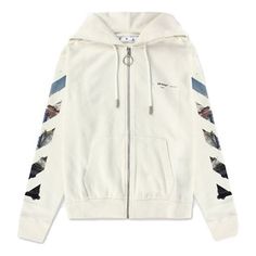 OFF-WHITE Zipped Up White Hoodie White Winter Sweatshirt With Zipper Closure, White Zipper Sweatshirt For Winter, Casual White Sweatshirt With Zipper Closure, White Zipper-closure Sweatshirt For Winter, White Zippered Hoodie Sweatshirt, White Hooded Hoodie With Zipper Closure, White Zippered Sweatshirt For Fall, White Zipper Sweatshirt For Fall, White Zipper Closure Sweatshirt For Fall