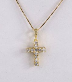 "18k Gold Plated \"Cross\" Pendant necklace cubic Zirconia diamonds 16 in stainless steel chain W/ 3in extender" Chunky Hoop Earrings, Cross Pendant Necklace, Cz Diamond, Steel Chain, Stainless Steel Chain, Bible Journaling, Cross Pendant, Pendant Necklaces, Cross Necklace