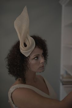 Striking creme pinok pok head piece. Shaped, twisted and hand stitched on to a 5mm hand made alice band. Chic Fitted Headband, Chic Fitted Headband Headpiece, Adjustable Beige Hair Accessories, Cream Headband For Summer, Cream Hair Accessories With Matching Headband For Summer, Cream Fitted Headband For Party, Elegant Fitted Cream Hair Accessories, Chic Cream Adjustable Headpiece, Chic Adjustable Cream Headpieces