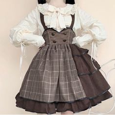 Mix the kawaii and steampunk world by wearing this dress. Type: premium Steampunk dress Gender: female Composition: cotton Silhouette: ball gown Note: the shirt and bow are not included. Choose the size of your dress with the chart below. If you are between two sizes, take the bigger one. S: length: 96cm | 37,7" chest: 81cm | 31,8" waist: 66cm | 25,9"M: length: 98cm | 38,5" chest: 86cm | 33,8" waist: 70cm | 27,5"L: length: 100cm | 39,3" chest: 91cm | 35,8" waist: 76cm | 29,9" Looking for a diffe Steampunk World, Girl Punk, Steampunk Dress, Steampunk Fashion, Lolita Dress, Gothic Lolita, Cute Woman, Lolita Fashion, Cute Fashion