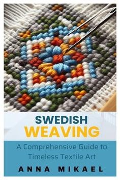 the cover of swedish weaving, with an image of a cross stitch pattern on it