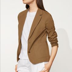 Eileen Fisher Organic Cotton Poplin Shaped Blazer Nwt. Color: Chestnut. 2 Available Sz.Ps And Sz. Pp. Brown Cotton Outerwear, Chic Brown Cotton Outerwear, Casual Cotton Blazer For Day Out, Classic Everyday Blazer For Spring, Classic Everyday Spring Blazer, Cotton Blazer With Pockets For Day Out, Cotton Blazer For Fall Day Out, Fall Cotton Blazer For Day Out, Fall Day Out Cotton Blazer