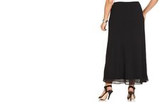 MSK Plus Size Chiffon Maxi Skirt - Skirts - Women - Macy's Chic Chiffon Tiered Skirt Bottoms, Elegant Black Chiffon Maxi Skirt, Black Flowy Maxi Skirt For Party, Elegant Flowy Black Skirt, Formal Black Maxi Skirt For Summer, Black Chiffon Maxi Skirt For Evening, Elegant Black Chiffon Skirt, Spring Chiffon Skirt For Night Out, Chic Chiffon Skirted Bottoms