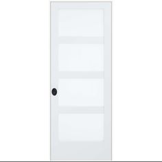 EVELIN(TM) DIY Designer Door Kits make it easy to buy and install beautiful, designer-curated interior doors yourself. The EVELIN(TM) 4-Lite Translucent Door is a statement piece, for sure, ideal for more modern home designs. Maintain flow from one space to another, without sacrificing privacy. JELD-WEN 32-in x 80-in Solid Core Frosted Glass Right Hand Smooth Primed Mdf Flat Jamb Single Prehung Interior Door in White | LOWOLJW240000131 Curated Interior, Modern Home Designs, Prehung Interior Doors, Storm Door, Solid Core, Door Kits, Interior Door, Interior Doors, Door Design