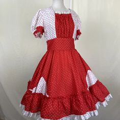 Square Dance DRESS Vintage Red White Floral Lace Trim VINTAGE | eBay Red Vintage Costume Dress, Red Dresses For Summer Costume Party, Vintage Red Dress For Costume Party, Vintage Knee-length Dress For Costume Party, Retro Summer Costume Dress, Fitted Red Vintage Summer Dress, Red Fitted Vintage Summer Dress, Fitted Red Vintage Dress For Summer, Red Vintage Short Sleeve Dress For Spring