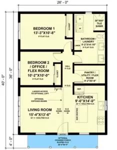 the floor plan for a two story house