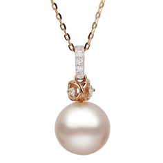 "Featuring a series of round-cut diamond accents and a gorgeous pink freshwater cultured pearl, this 10k rose gold necklace is the perfect accessory to help you stand out in a crowd. Featuring a series of round-cut diamond accents and a gorgeous pink freshwater cultured pearl, this 10k rose gold necklace is the perfect accessory to help you stand out in a crowd. Pendant size: 18 mm x 9 mm Chain length: adjusts from 16-18 in. Chain type: cable Clasp: lobster claw Metal: 10k rose gold Finish: poli Rose Gold Pearl Necklace For Anniversary, Fine Jewelry Rose Gold Pearl Necklace, Rose Gold Pearl Necklace In Fine Jewelry Style, Rose Gold Round Pearl Necklace In Fine Jewelry Style, Rose Gold Akoya Pearl Pendant Jewelry, Luxury Rose Gold Akoya Pearl Jewelry, Classic Rose Gold Akoya Pearl Necklace, Classic Rose Gold Akoya Pearl Jewelry, Luxury Akoya Pearl Jewelry In Rose Gold