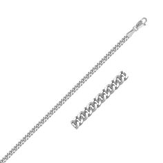 3.0mm 14K White Gold Gourmette Chain | Richard Cannon Jewelry White Gold Chain, White Gold Chains, Toe Rings, Ring Collections, Pricing Jewelry, Clothes Collection, Chain Pendants, Chains Jewelry, Luxury Jewelry