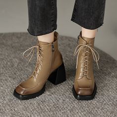 CHIKO Aude Square Toe Block Heels Ankle Boots feature leather upper, leather lining, rubber sole. Heel height is approx. 4" (10 cm) Chiko Boots, Fashion Layering, Chiko Shoes, Fashion Boho Chic, Fashion Athleisure, Square Toe Shoes, Block Heel Ankle Boots, Fashion Minimalist, Stiletto Boots