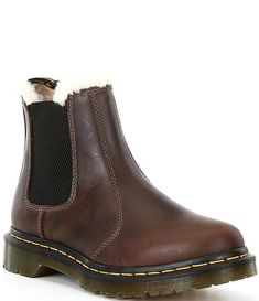 Dr. Martens 2976 Leonore Orleans Leather Chelsea Booties | Dillard's Gardening Shoes, Dr Martens 2976, Exotic Fashion, Dark Khaki, Goodyear Welt, Light Texture, Dillard's, Individual Style, Work Boots