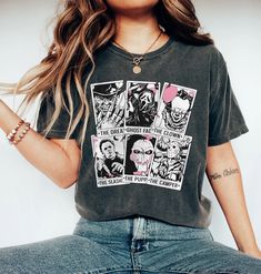 Horror Movies Characters Tarot Card  Shirt, Halloween Shirt