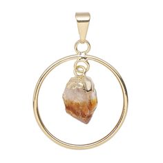 Add a touch of organic beauty to any outfit with this stunning pendant. Rich gold plating gives a warm glow to this simple yet elegant piece, and the open round design allows the dangling citrine freeform point to be the main attraction. This pendant is lovely by itself or layered, making it perfect for any occasion. Sizes, shapes and colors may vary with handcrafted items. Fire Mountain Gems And Beads, Fire Mountain, Fire Mountain Gems, Main Attraction, Round Design, Everyday Jewelry, Organic Beauty, Gold Plating, Jewelry Supplies