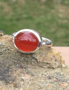 Sterling Silver Carnelian ring Minimalist Ring Size 4 3/4 Size 5 Size 7 Lotus Flower Ring, Carnelian Ring, Vintage Fine Jewelry, Daisy Earrings, Ring Minimalist, Minimalist Ring, Contemporary Jewellery, Minimalist Rings, Gifts For Wedding Party