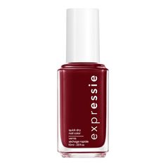 over a thousand nuanced colors, essie original nail polish takes from the latest fashion and cultural trends to make your manicure possibilities endless. Essie Expressie quick dry nail polish, vegan formula, deep burgundy, Not So Low-key, 0.33 fl oz; Expressie Not So Low-key - deep burgundy quick dry nail polish with a cream finish Quick-dry nail polish; fast-drying formula that dries in about a minute One-step color; apply two coats of any expressie color on clean nails, let dry for about a minute, no base or top coat needed Easy application; our angled brush makes for easy self-application with both hands, including your non-dominant hand Vegan formula with zero animal derived ingredients Quick Dry Nail Polish, Dry Nails Quick, Dry Nail Polish, Angled Brush, Clean Nails, Deep Burgundy, Low Key, Top Coat, Essie