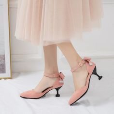 Gender: For Women Style: Fashion,KoreanOccasion: Casual,Party/Club,Office/CareerHeel Height: 6.5cmPlatform Height: 1cmSeason: Spring,Summer,Fall/Autumn,WinterPackage Contents: 1 x Shoes (Pair)Size Guide:28 = foot length 18.5-19cm (Foot width=6.5-7cm)29 = foot length 19-19.5cm (Foot width=7cm)30 = foot length 19.5-20cm (Foot width=7-7.5cm)31 = foot length 20-20.5cm (Foot width=7.5cm)32 = foot length 20.5-21cm (Foot width=7.5-8cm)33 = foot length 21-21.5cm (Foot width=8cm)34 = foot length 21.5-22c Wedge Wedding Shoes, Women High Heels, Wedding Shoes Flats, Butterfly Knot, Spool Heel, Vintage Suede, Point Shoes, Ankle Strap Wedges, Stiletto Sandals