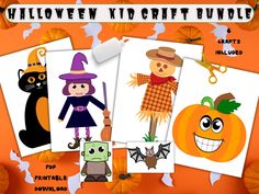 halloween clip art bundle with pumpkins and witches