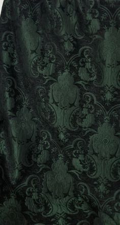 Art Nouveau Upholstery Fabric, Damask Pattern Design Fabrics, Textiles Aesthetic, Green Brocade Fabric, Green Fabric Texture, Arsenic Green, Baroque Fabric, Opera Design, Gothic Fabric