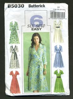 a woman's dress and top sewing pattern from the butterick book, size 6 - 10