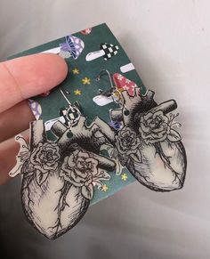 These are made from start to finish in house by me! These are made with surgical stainless steel hardware. The base is lightweight plastic! Anatomical Heart, Steel Earrings, Stainless Steel Earrings, Labour Day, Jewelry Earrings Dangle, Etsy Earrings, Beauty Book, Dangle Drop Earrings, Dangle Earrings