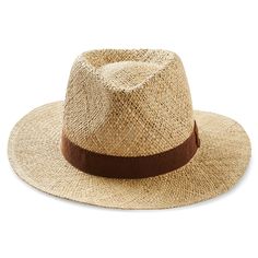 Dive into the world of impeccable style with this Italian-made natural straw Panama hat. Wrapped with a suave brown ribbon, it whispers tales of understated elegance and sophistication. It's the kind of accessory that doesn't just sit on your head; it crowns you, making every outing an event. This hat doesn't just shield you from the sun; it showers you in timeless charm, ensuring you stand out in a sea of sameness. Ideal for those who appreciate the finer things in life, it's a nod to those who Classic Brown Wide Brim Panama Hat, Brown Toquilla Straw Sun Hat For Travel, Classic Woven Panama Hat For Vacation, Classic Natural Hats For Vacation, Elegant Brown Fedora Panama Hat, Classic Natural Hat For Vacation, Elegant Brown Travel Hats, Brown Straw Sun Hat For Travel, Brown Fedora In Toquilla Straw With Short Brim