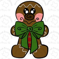 a brown teddy bear with a green bow