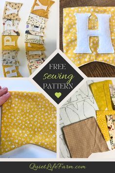 free sewing pattern for the letter h, with pictures of it and instructions on how to sew