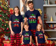 Buddy The Elf Family Shirts, Elf Shirts, Elf Pajamas, Elf Family, Ugly Christmas Sweater Couples, Mens Christmas Shirts, Mens Ugly Christmas Sweater, Snowman Shirt, Xmas Pajamas