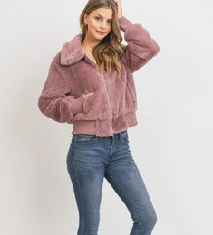 This posh faux fur jacket is one of our shop favorites! Beautiful, soft faux fur and over size collar make this jacket look rich! Available in two colors. Runs true to size. Pink Faux Fur Outerwear With Fur Trim, Trendy Pink Faux Fur Coat, Pink Faux Fur Outerwear For Fall, Chic Solid Faux Fur Outerwear, Chic Outerwear With Soft Texture, Trendy Pink Fur Coat For Fall, Trendy Pink Fluffy Outerwear, Cozy Pink Outerwear With Faux Fur Lining, Trendy Pink Outerwear With Faux Fur Lining