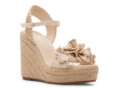 Madden Girl Nala Wedge Sandal Cream Wedge Sandals With Heel Strap For Summer, Cream Wedge Sandals With Heel Strap For Spring, Summer Cream Wedge Sandals With Heel Strap, Cream Wedge Sandals With Heel Strap For Beach, Beach Cream Wedge Sandals With Heel Strap, Summer Wedge Sandals With Heel Strap In Natural Color, Summer Natural Wedge Sandals With Heel Strap, Adjustable Cream Wedge Sandals For Spring, Spring Natural Wedge Sandals With Heel Strap