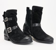 Studded buckle straps give these luxurious leather boots an edgy appeal that works well with all your favorite fall looks. From Miz Mooz. Buckle Ankle Boots, Miz Mooz, Leather Buckle, Fall Looks, Leather Boots, Fashion Shoes, Adjustable Straps, Fashion Beauty, Shoe Boots