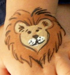 lion face paint design cheek Lion Face Paint, Easy Face Painting Designs, Face Painting For Boys, Arm Painting, Arm Art