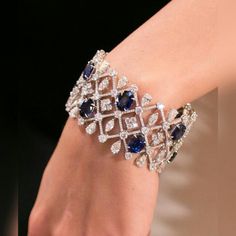 Silver Diamond Bracelet, Diamond Bracelet Design, Sapphire Bracelet, Diamond Jewellery, Favorite Rings, Burmese, Stylish Jewelry, Diamond Bracelets, The Colour