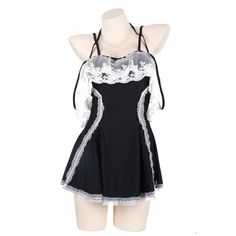 Material: polyester fiber/other Thickness: regular Size: S,M,L (1cm=0.3937inch)  S: weight 40-50kg, height 155-162cm M: weight 50-57.5kg, height 162-168cm L: weight 57.5-62.5kg, height 168-172cm Sleeveless Coquette Dress With Built-in Bra, Coquette Mini Dress For Costume Party, Coquette Sleeveless Mini Dress For Costume Party, Backless Coquette Dresses With Lace Trim, Coquette Backless Dresses With Lace Trim, Flirty Backless Dress With Lace Trim, Coquette Mini Dress With Adjustable Straps For Party, Gothic Mini Dress With Straps, Summer Coquette Mini Dress With Built-in Bra