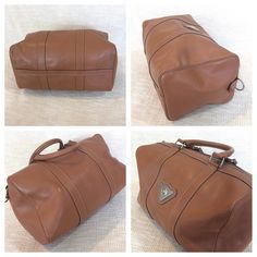 "Measurements are 13\"5 wide, 8\" high, 6\"6 deep with two 11\"3 handles each. You will find one main compartment with a back zipper pocket, strong leather along with a top zipper closure. Bag is in good condition for it's age and there are some white scuffs on the exterior with no tears and bag looks great. Very hard to find Renoma Paris made in France and is 100% genuine. ---------------------------------------------------I SHIP WORLDWIDE------------------------------------------------- I want Bell Gardens, Top Handle Bags, Leather Satchel Bag, Satchel Bag, Leather Satchel, Large Bags, Satchel Bags, Pebbled Leather, Tan Leather