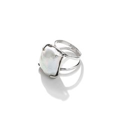 Stone: Freshwater Pearl Dimensions:1 1/4" long x 1/2" wide Size: 8 Material: .925 Sterling Silver Made in Thailand Statement Ring Silver, Statement Ring, Fresh Water, Freshwater Pearls, Statement Rings, Gemstone Rings, Thailand, Silver Rings, Wedding Rings