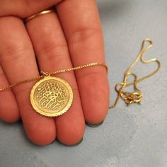 14k Solid Gold - Allah Necklace - Arabic Necklace - Islamic Jewelry - Arabic Jewerly Gift - Arabic Pendant - Islamic Necklace - Allah Symbol . . . . . . . . . . . . . . . . . . . . . . . . . . . . . . . . . . . . . . . . . . . . . . . . . . . . . . Looking for a thoughtful gift for your loved one? You will love this high quality 14k solid gold Allah necklace. This is a perfect gift for your girlfriend or wife. This lovely 14k solid gold Arabic necklace is made to order. Purchase one for your mom Traditional Round Jewelry For Commemoration, Silver Nameplate Necklace Stamped 14k, Heirloom Yellow Gold Necklace With Hallmarks, Antique Gold Jewelry For Commemoration, Antique Round Jewelry For Commemoration, Antique Commemorative Round Jewelry, Gold Plated Jewelry Stamped 14k As Gift, Brass Medallion Jewelry For Commemoration, Custom Engraved Silver Gold-plated Necklace