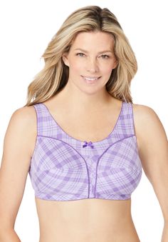 Enjoy all-day comfort with wireless cups that provide a natural shape and light lift.Double-lined bottom cups offer extra support and light lift without the need for underwires.Seamed cups provide additional structure and shaping for a flattering fit.Adjustable straps ensure a perfect, customizable fit every time.Convenient back closure makes putting on and taking off this bra a breeze. Made from soft, breathable cotton for ultimate comfort.Hand wash for easy maintenance and long-lasting wear. C Fly Bra, Cotton Bra, Cotton Bras, Swimsuits For All, Wireless Bra, Put On, Adjustable Straps, Plaid, Plus Size