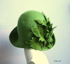 Green felt hat, Millnery felt hat, Green felt hat, Cloche hat, Felted Hats, felt hat, Cloche Hat,Flapper Hat, Art Hat, Art Deco hat, 1920s hat, Art Hats, hat, cloche , 1920's hat, Gatsby's hat, Mrs Fisher hat Hats&Caps Accessories Handmade Great, very flattering hat ! The hat is soft, very pleasant to the touch, nicely placed on the head. Special and unique ! Sophisticated and elegant ! I can make this hat in other colors and sizes. Made just for you As the base for my works I use great mate Green Brimmed Felt Hat For Winter, Fitted Green Felt Hat For Winter, Green Curved Brim Felt Hat For Winter, Green Fedora Felt Hat For Spring, Green Winter Cloche Hat With Curved Brim, Green Short Brim Felt Hat For Kentucky Derby, Fitted Green Brimmed Felt Hat, Green Felt Hat For Winter, Green Fitted Brimmed Felt Hat