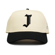 "J" Signature Snapback Hat (CREAM/BLACK) – JRIP LA J Signature, Hat Cream, Gift Ideas, Embroidery, Cream, Black