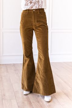 Pair these Tan Corduroy Flare Pants with a tucked-in blouse and ankle boots for a chic, bohemian-inspired look. Alternatively, team them up with a cozy sweater and loafers for a relaxed yet sophisticated ensemble. The options are endless, allowing you to express your unique style with ease. Material: 98% Cotton 2% SpandexFitted through waist and hipsModel is wearing a size 4 Corduroy Flare Pants, Chic Bohemian, Olive Color, Cozy Sweater, Cozy Sweaters, Flare Pants, Unique Style, Ankle Boots, Pants For Women